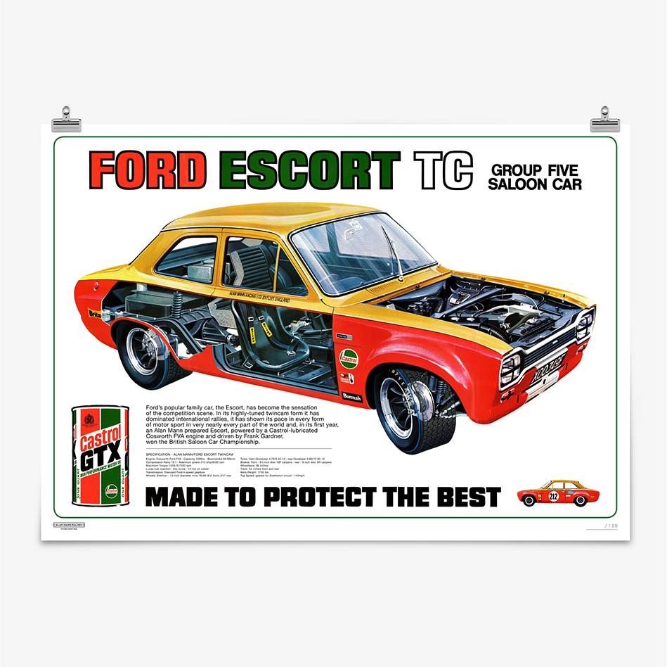 CASTROL FORD/AMR MK 1 ESCORT PRINT (A1 SIZE)