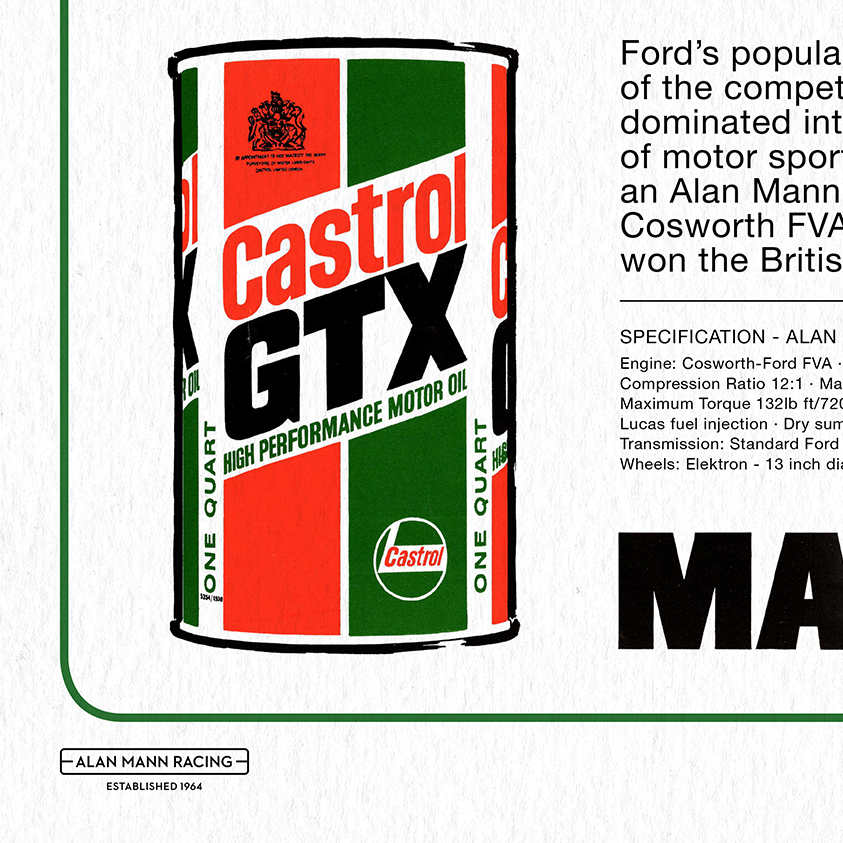 CASTROL FORD/AMR MK 1 ESCORT PRINT (A1 SIZE)
