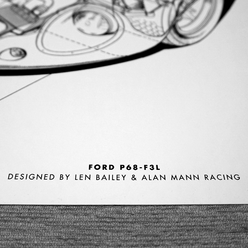 FORD P68-F3L PRINT BY THEO PAGE (A3 SIZE)