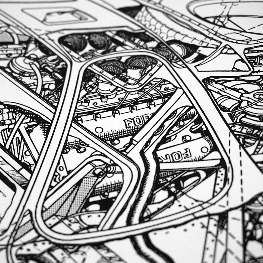 FORD P68-F3L PRINT BY THEO PAGE (A1 SIZE)